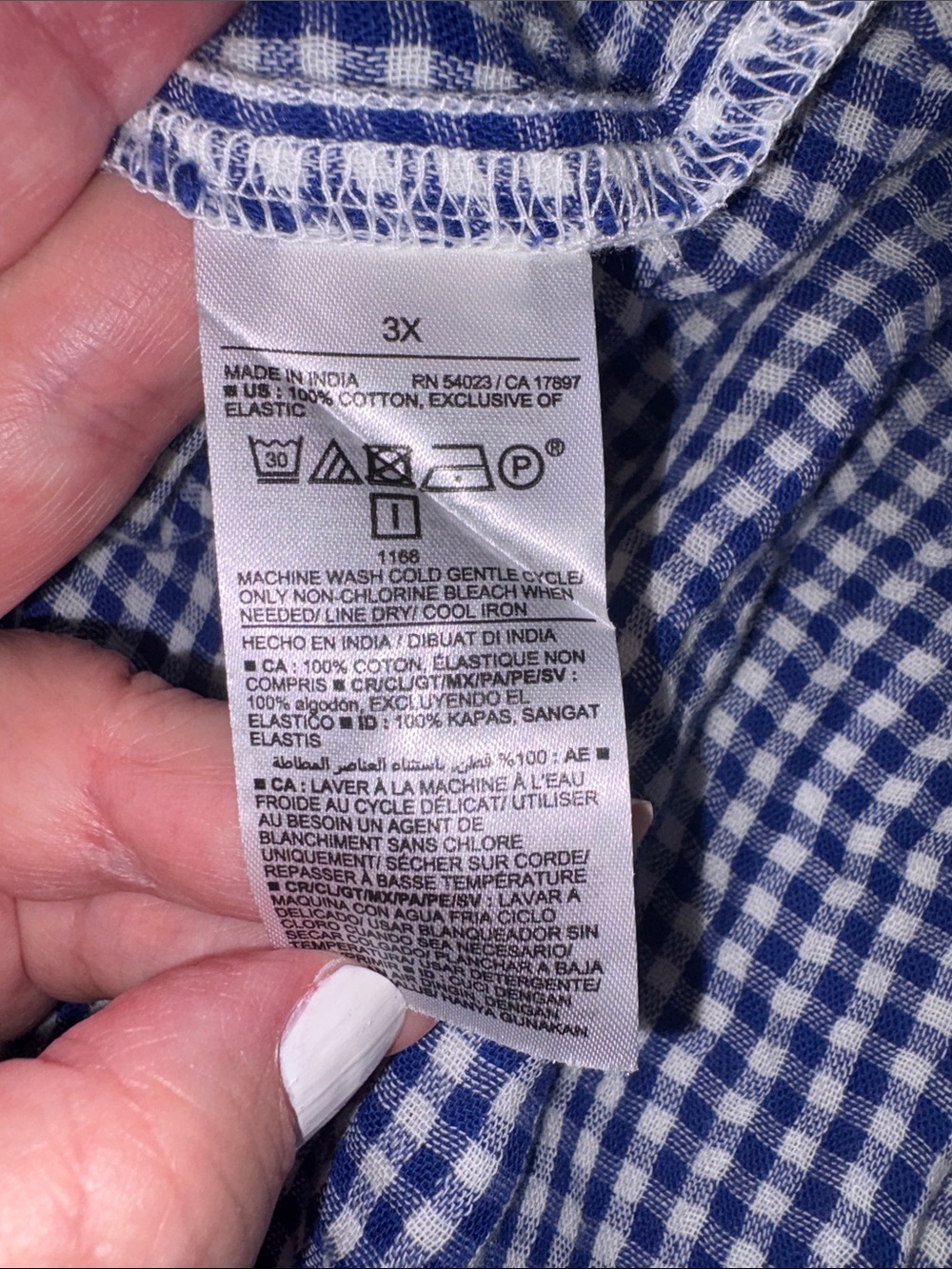 Old Navy Blue Gingham Tie-Strap Peplum Cami Plus Size 3X & 4X - Picture 11 of 12